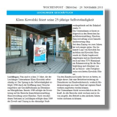 25-Jahre-selbststänig-Klaus Kowalski-29-11-2011 Zeitung Wochenpost-kl02